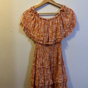 Ruffle off shoulder dress